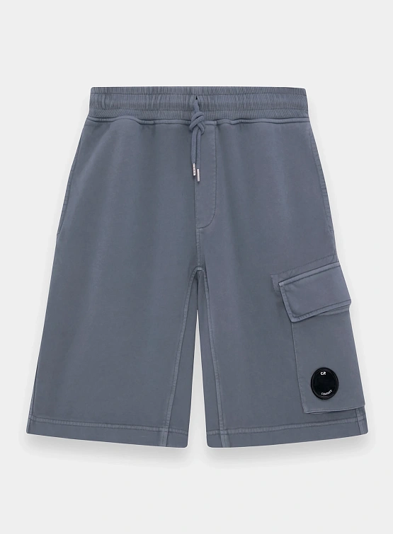 Шорты C.P. Company Cotton Diagonal Fleece Cargo Stormy Weather