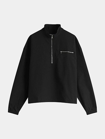 Халф-зип MKI MIYUKI ZOKU Seersucker Quarter Black