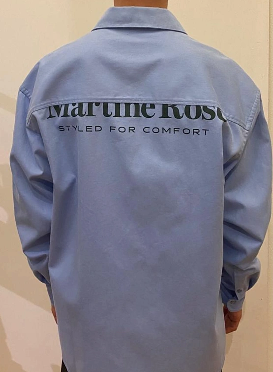 Рубашка Martine Rose Long Sleeve Overshirt Pale Blue