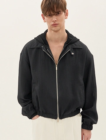 Ветровка System Studios Collar Banding Zip Up Charcoal Grey