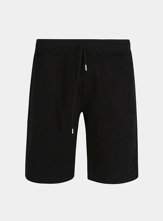 Шорты C.P. Company Cotton Diagonal Fleece Logo Black