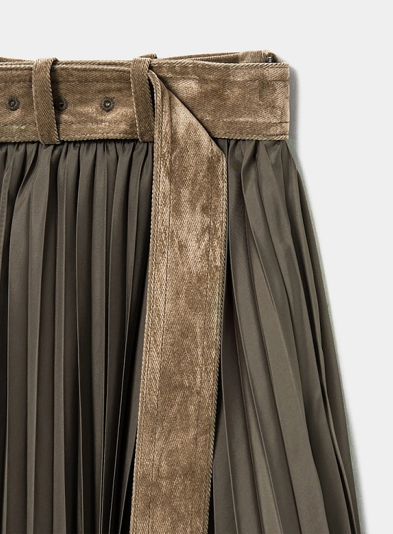 Женская юбка JUUN.J Pleated Velvet Skirt Beige