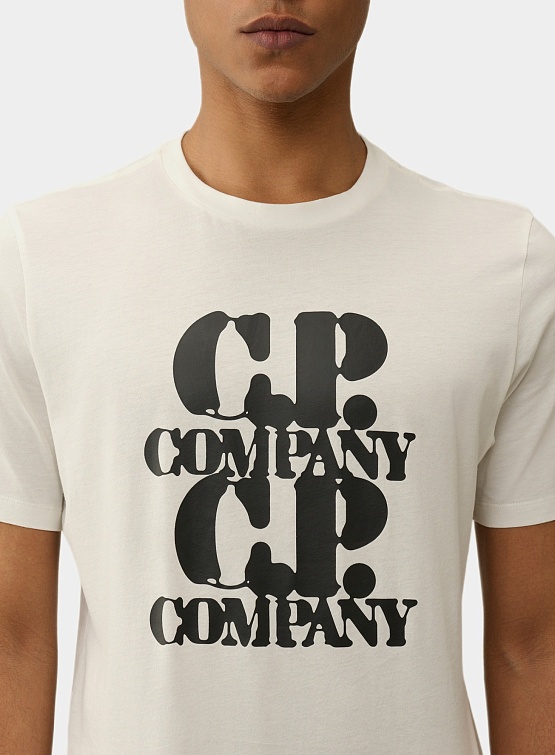 Футболка C.P. Company 30/1 Jersey Graphic Gauze White