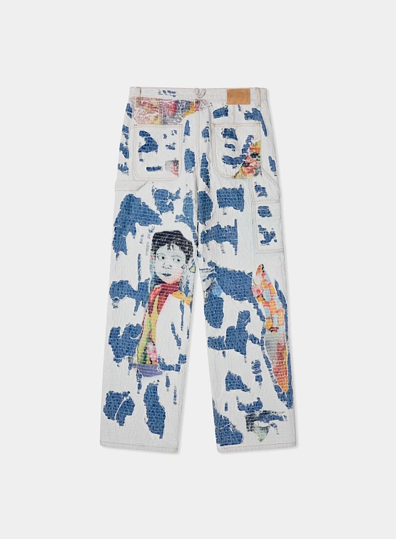 Джинсы KidSuper Boro Stitched Double Knee Multi