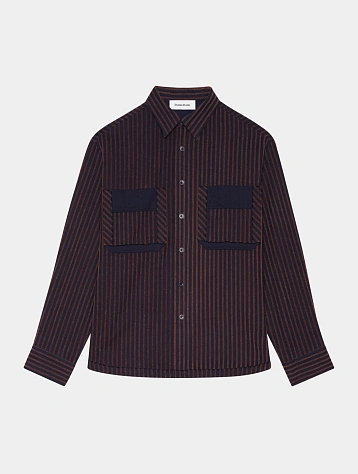 Рубашка Études Flannel Striped Navy