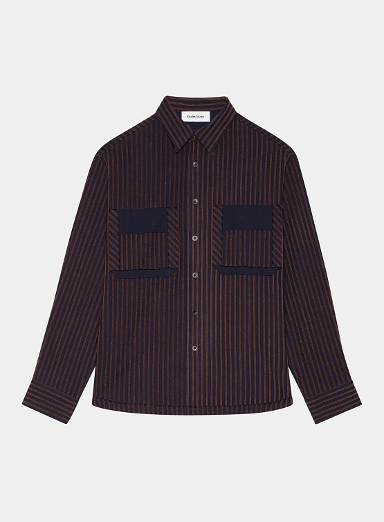 Рубашка Études Flannel Striped Navy