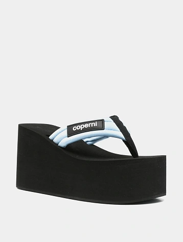 Женские сандалии Coperni Branded Wedge Black/Blue