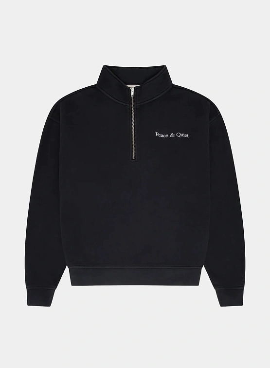 Халф-зип MUSEUM OF PEACE & QUIET Wordmark Black