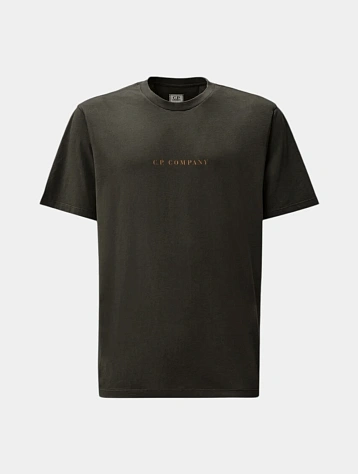Футболка C.P. Company 30/1 Jersey Logo Dark Shadow