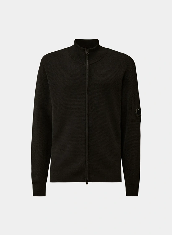 Кардиган C.P. Company Re-Wool Full Zip Lens Black