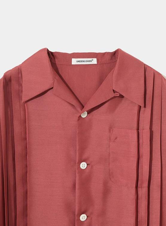 Женская рубашка UNDERCOVER Pleated Mix Open Collar Top Red