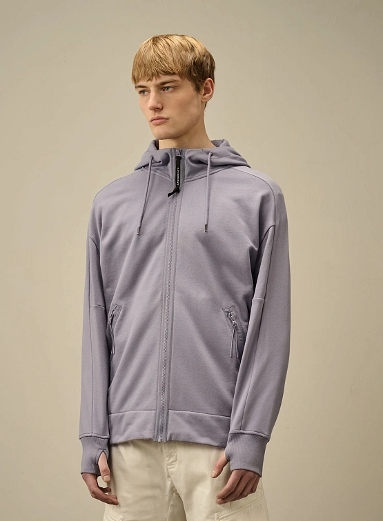 Зип-худи C.P. Company Diagonal Raised Fleece Goggle Lavender Violet