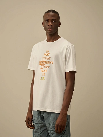 Футболка C.P. Company 24/1 Jersey Front Logo Gauze White