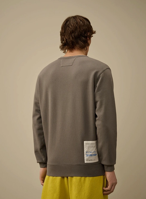 Свитшот C.P. Company Cotton Fleece Crewneck Smoked Pearl Grey