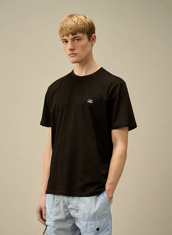 Футболка C.P. Company 30/1 Jersey Logo Patch Black