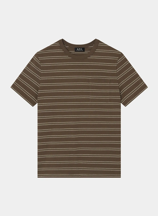 Футболка A.P.C. Striped T-Shirt Brown