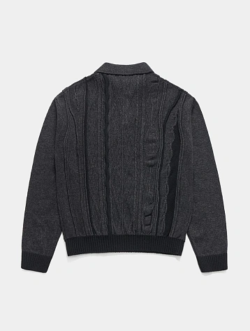 Поло EASTLOGUE Assymetrical Cable Knit Charcoal