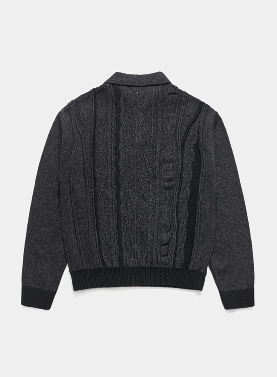 Поло EASTLOGUE Assymetrical Cable Knit Charcoal