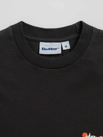 Лонгслив Butter Goods Pigment Dye L/S Tee Washed Black