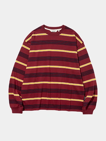 Лонгслив Uniform Bridge Vintage Stripe L/S Tee Burgundy