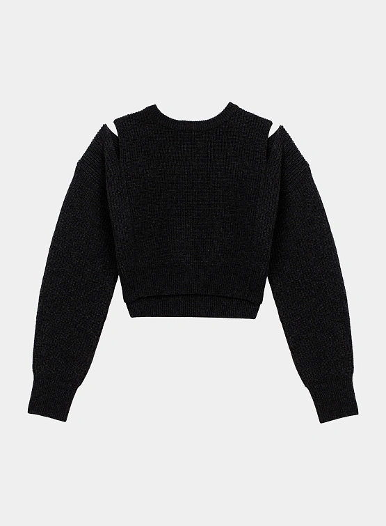 Женский свитер System Slit Roundneck Sweater Charcoal