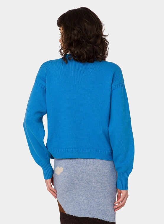 Женский пуловер MOSCHINO Organic Cotton Pullover Blue