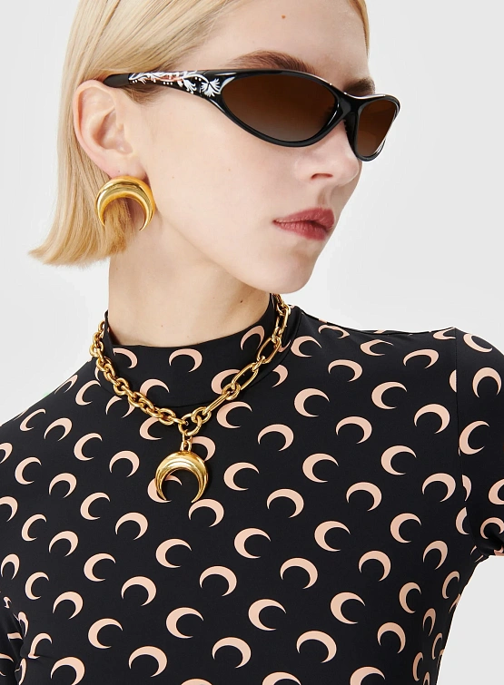 Женская водолазка Marine Serre Recycled Moon Second Skin Inverse Tan