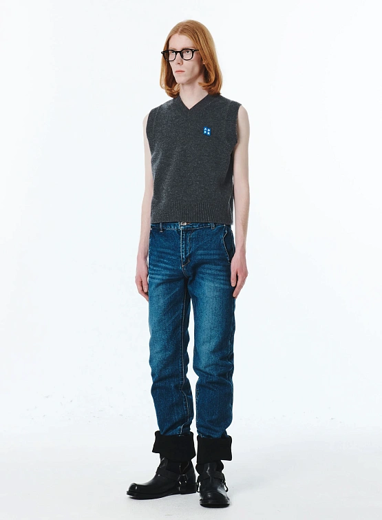 Жилет ADERERROR Sig BL Tag Knit Vest 01 Charcoal