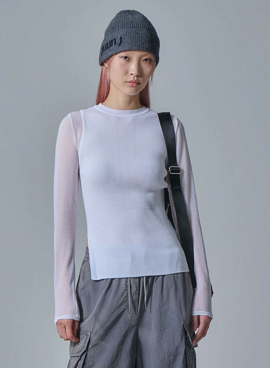 Женский пуловер JUUN.J See Through Round Neck White