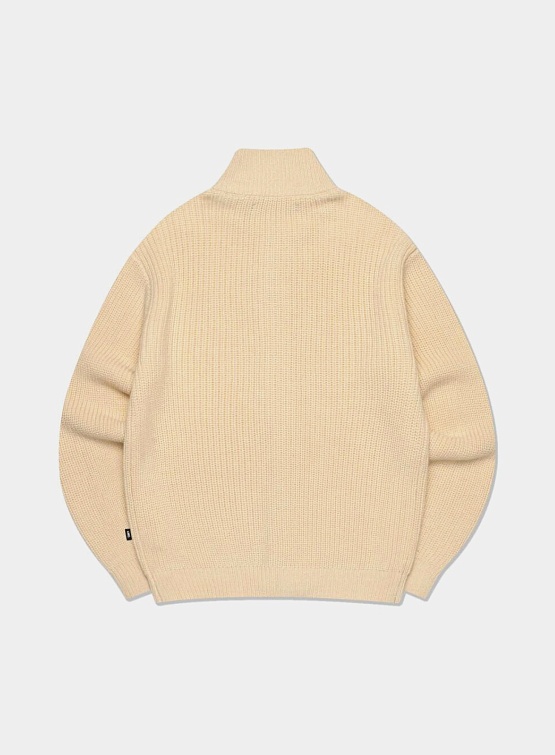 Кардиган LMC Script High Neck Zip-Up Knit Cream