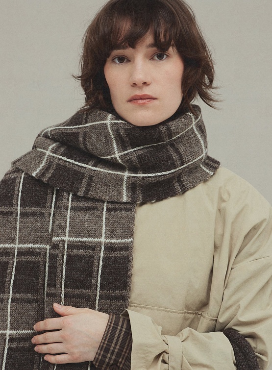 Шарф XENIA TELUNTS Jacquard Scarf Brown