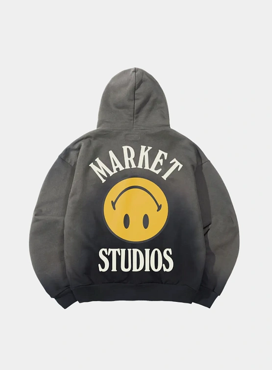 Худи MARKET SMILEY UPSIDE DOWN LOCKUP HOODIE Black