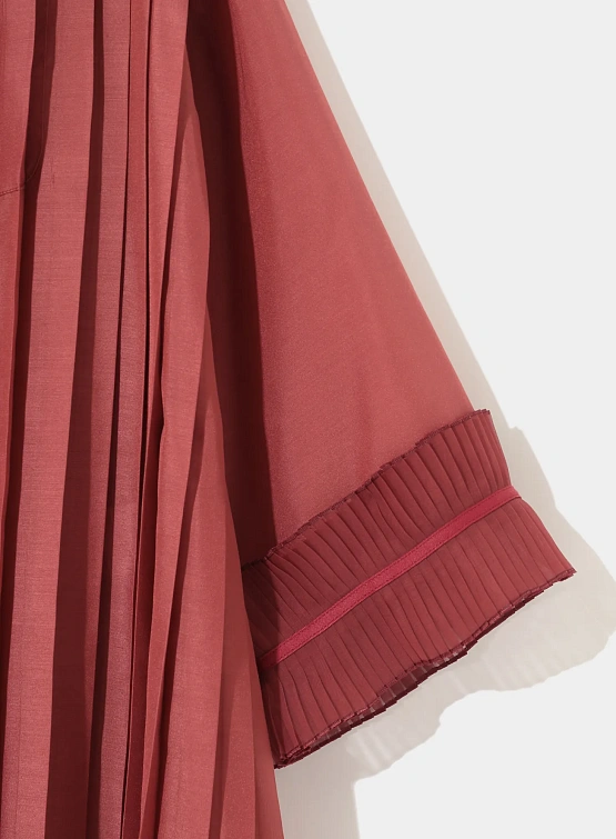 Женская рубашка UNDERCOVER Pleated Mix Open Collar Top Red