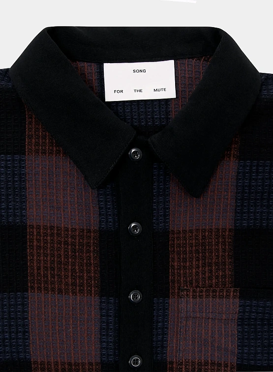 Лонгслив Song for the Mute L/S Polo Towel Check Black