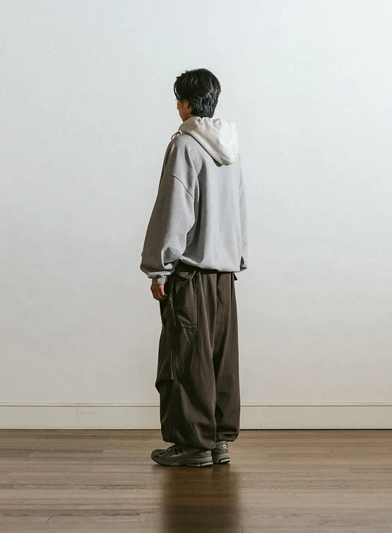 Худи ANGLAN Wrap Half Zip Melange Grey/Oatmeal