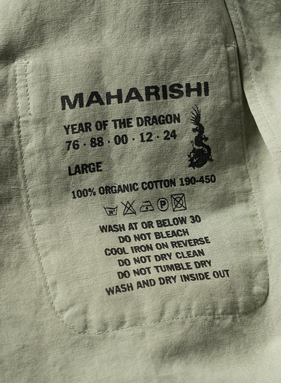 Рубашка MAHARISHI 5211 Hemp Camp Collar Shirt Sage