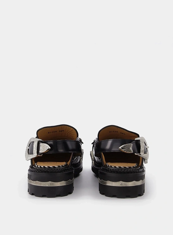 Женские лоферы TOGA Metal Mule Polido Black