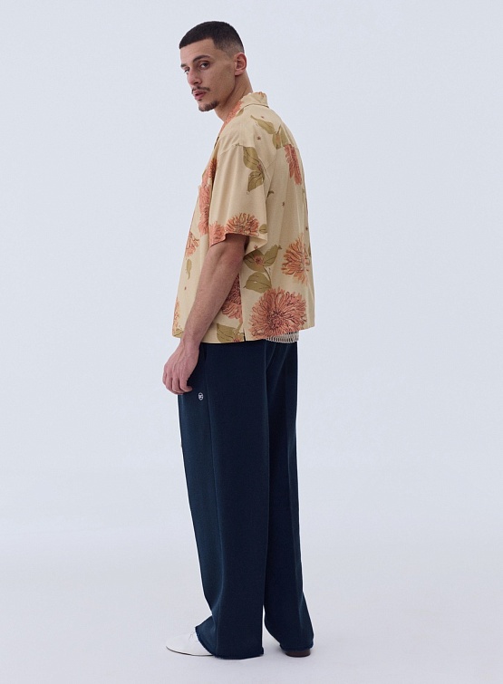 Брюки Recto Logo-Embroidered Wide Pants Ink Navy