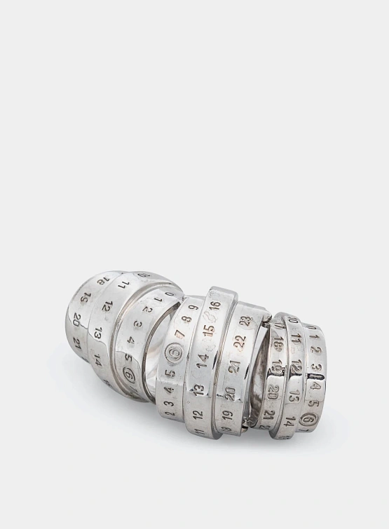 Кольцо MM6 Maison Margiela Numeric Polished Palladio