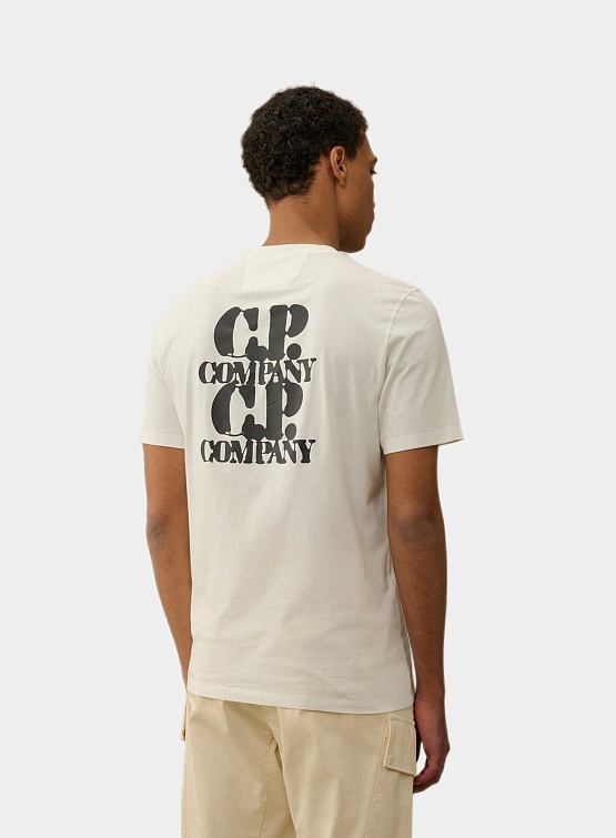 Футболка C.P. Company 30/1 Jersey Graphic Gauze White