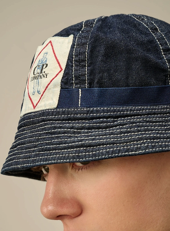 Панама C.P. Company 3/1 Bucket Hat Denim