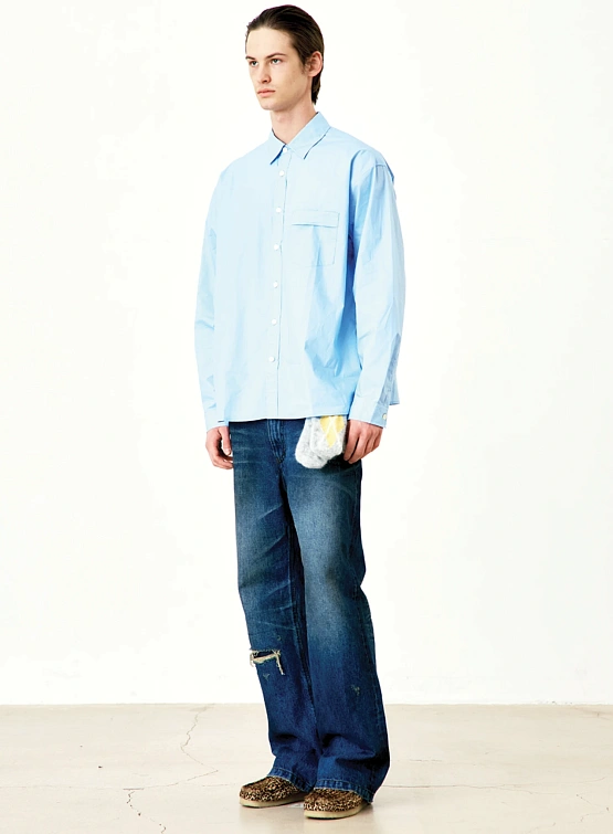Рубашка COOR Paper Cotton Shirt Light Blue