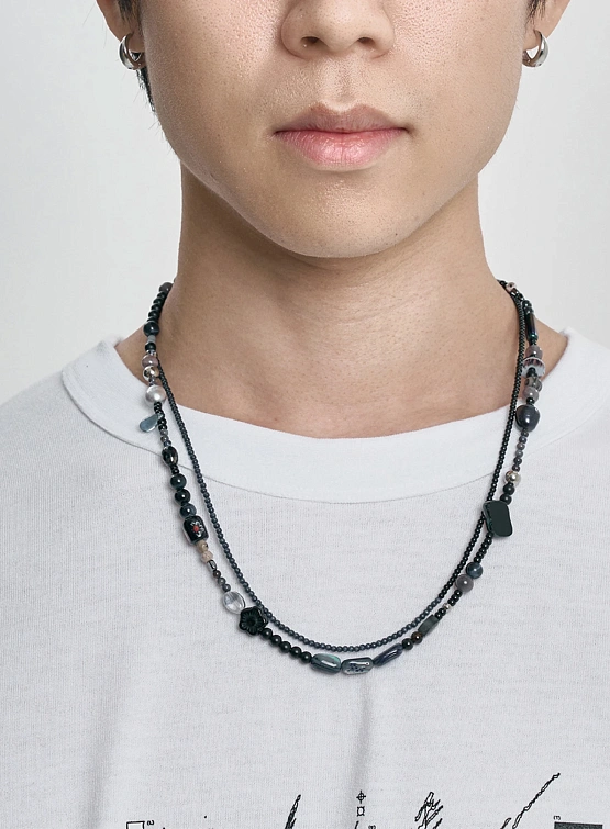 Ожерелье AJOBYAJO Black Light Beads Layered