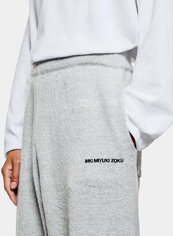 Брюки MKI MIYUKI ZOKU Mohair Blend Knit Wide Light Grey