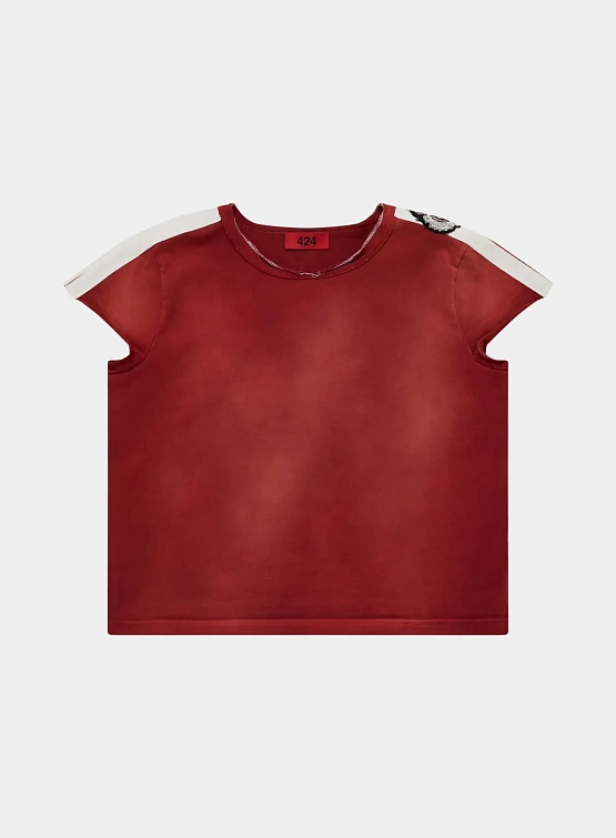 Футболка 424 Ribbed Baby Scallop Vintage Red