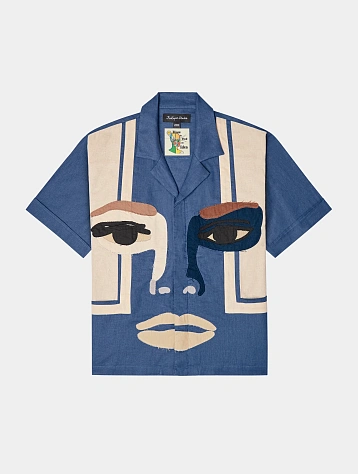 Рубашка с коротким рукавом KidSuper Face Camo Shirt Blue