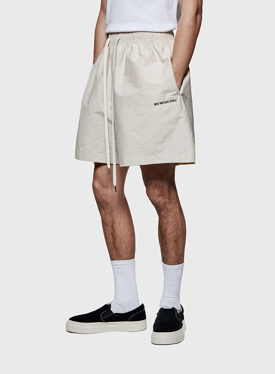 Шорты MKI MIYUKI ZOKU Washed Cotton Nylon Bone