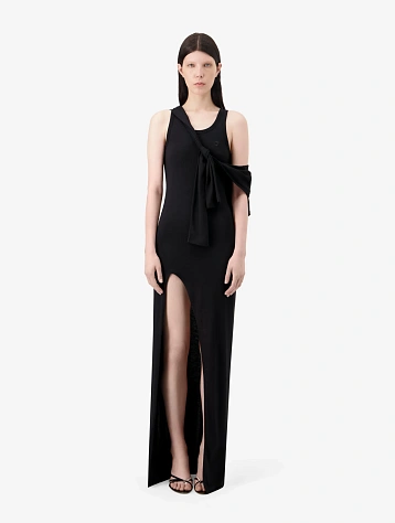 Женское платье Coperni Knotted Jersey Maxi Black
