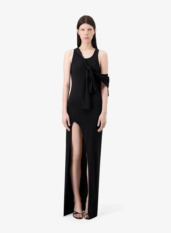 Женское платье Coperni Knotted Jersey Maxi Black