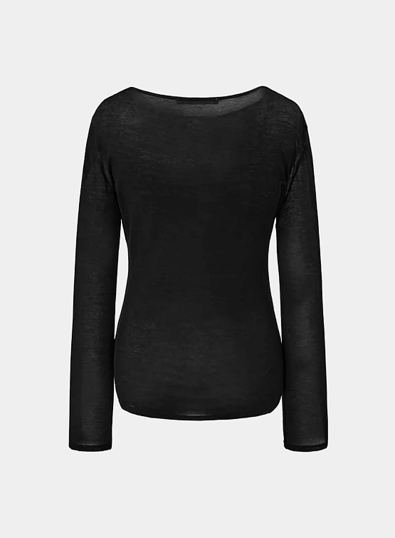 Женский лонгслив AMOMENTO Round T-Shirts Black